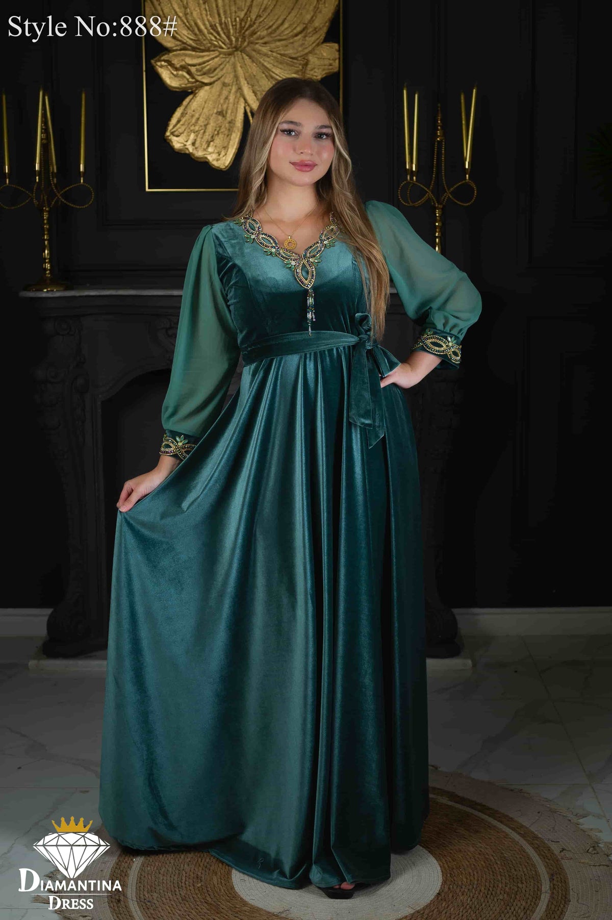 روب قطيفة دوبل كلوش رقم #888