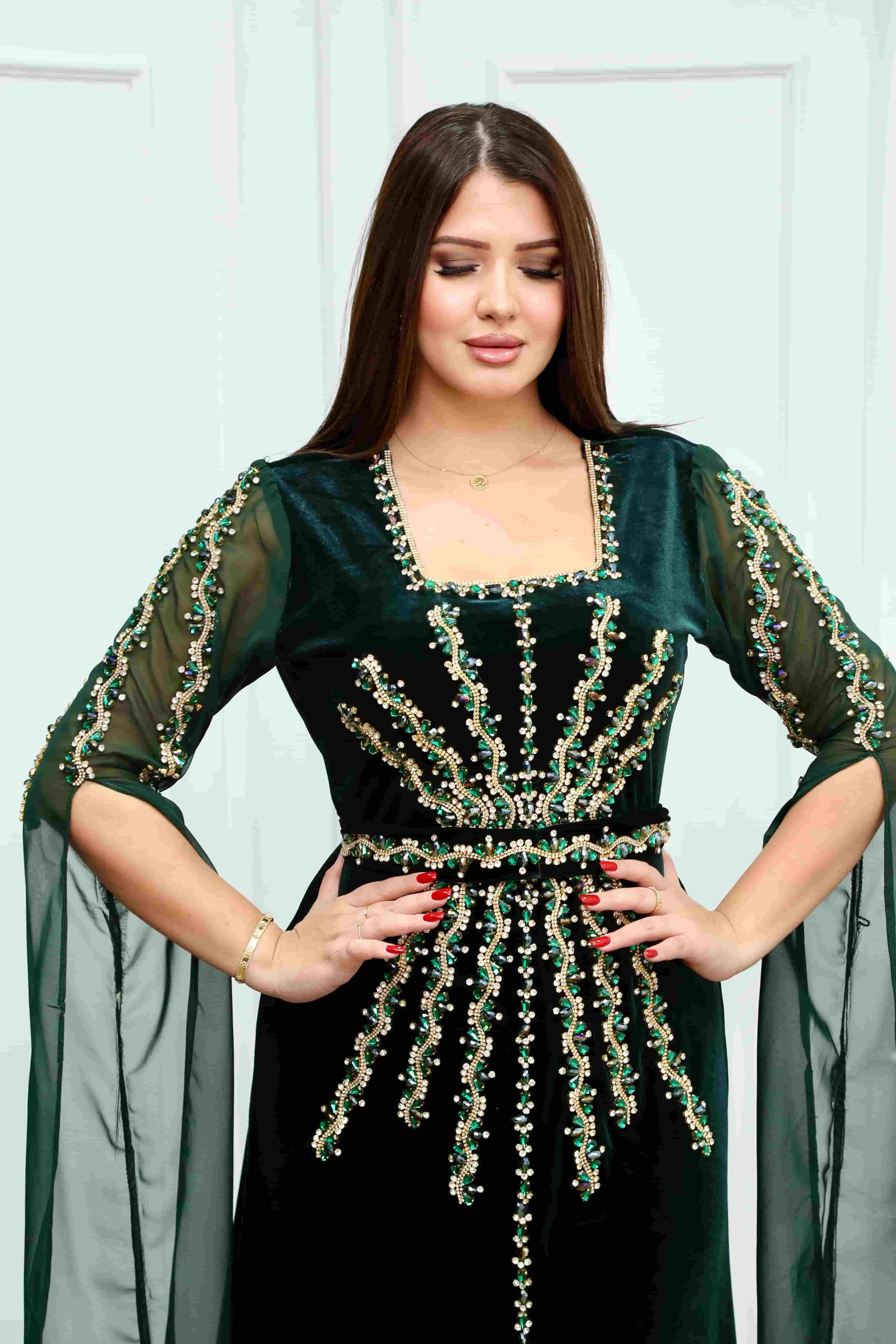 Robe de soirée style turc en velours – Modèle 790