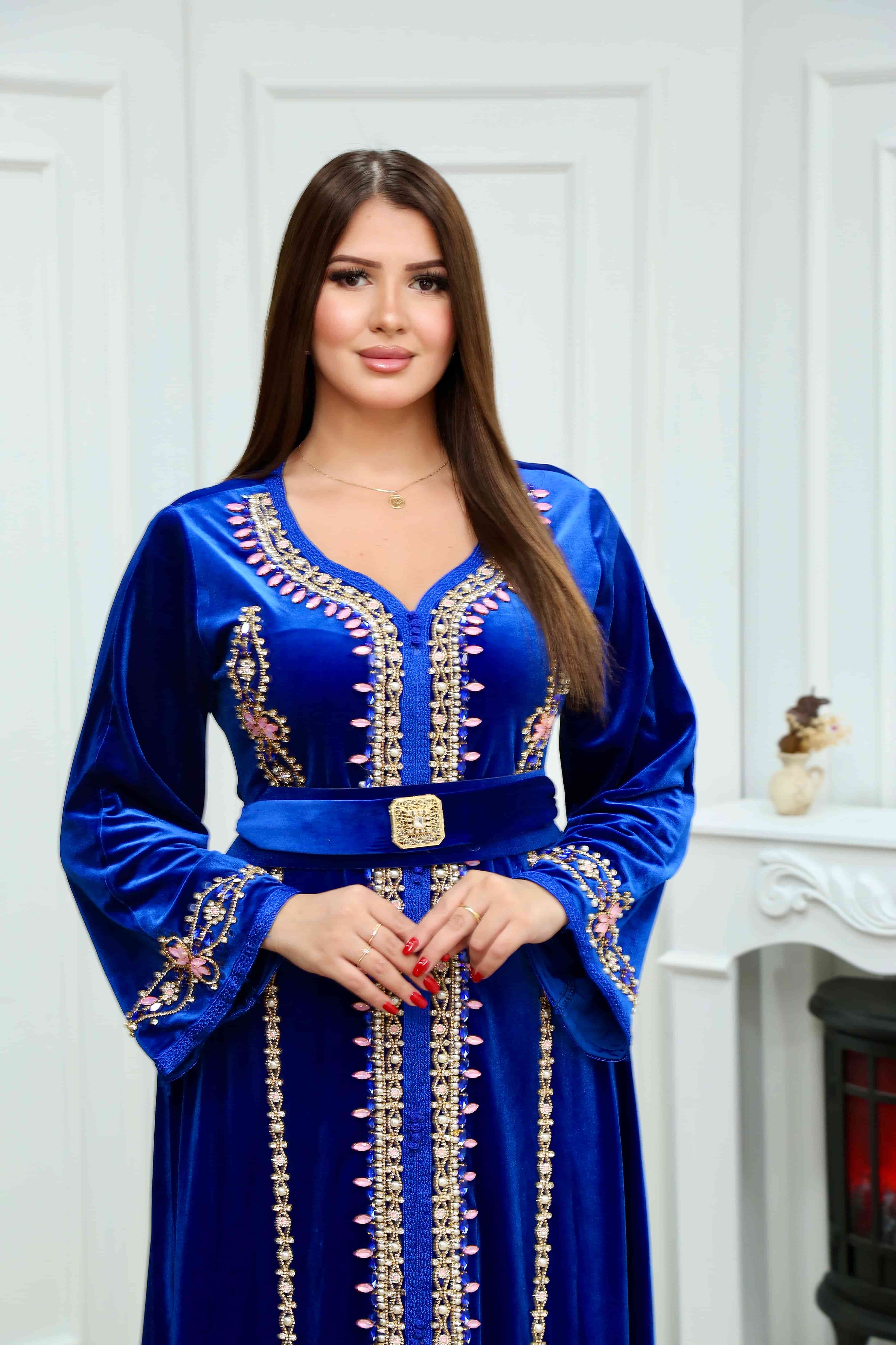 Caftan évasé en velour 767#