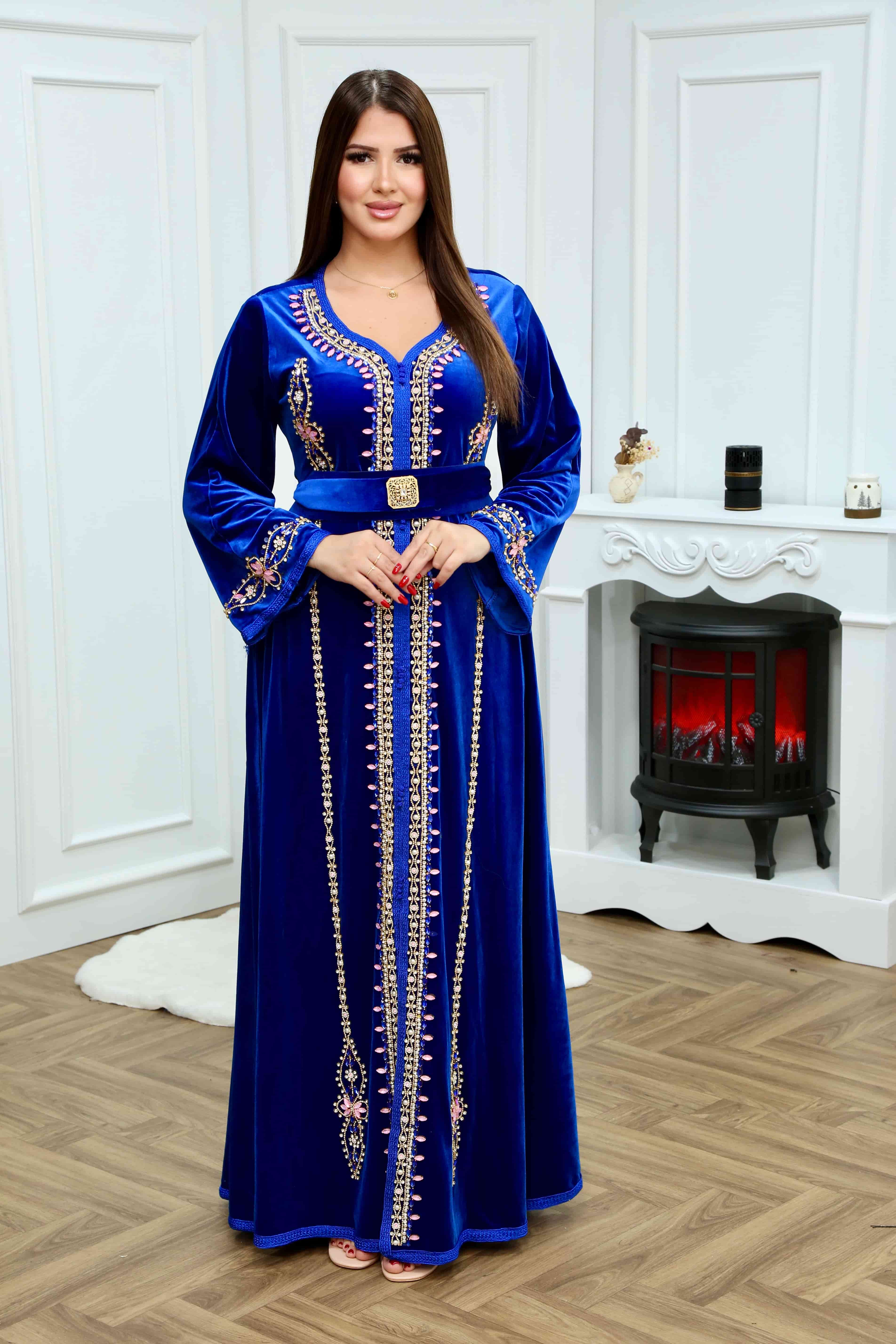 Caftan évasé en velour 767#