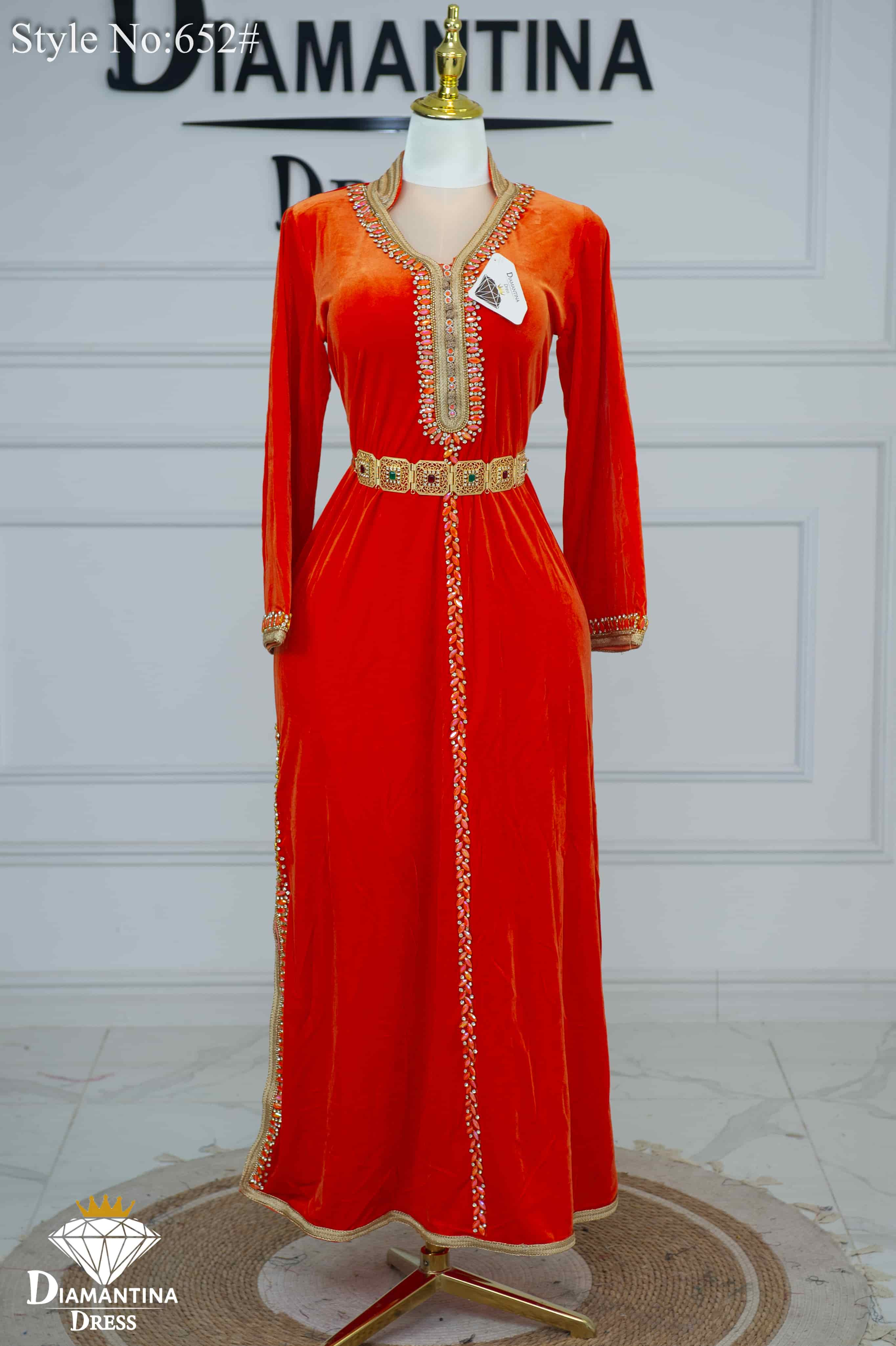 Robe kaftan double fentes 652#