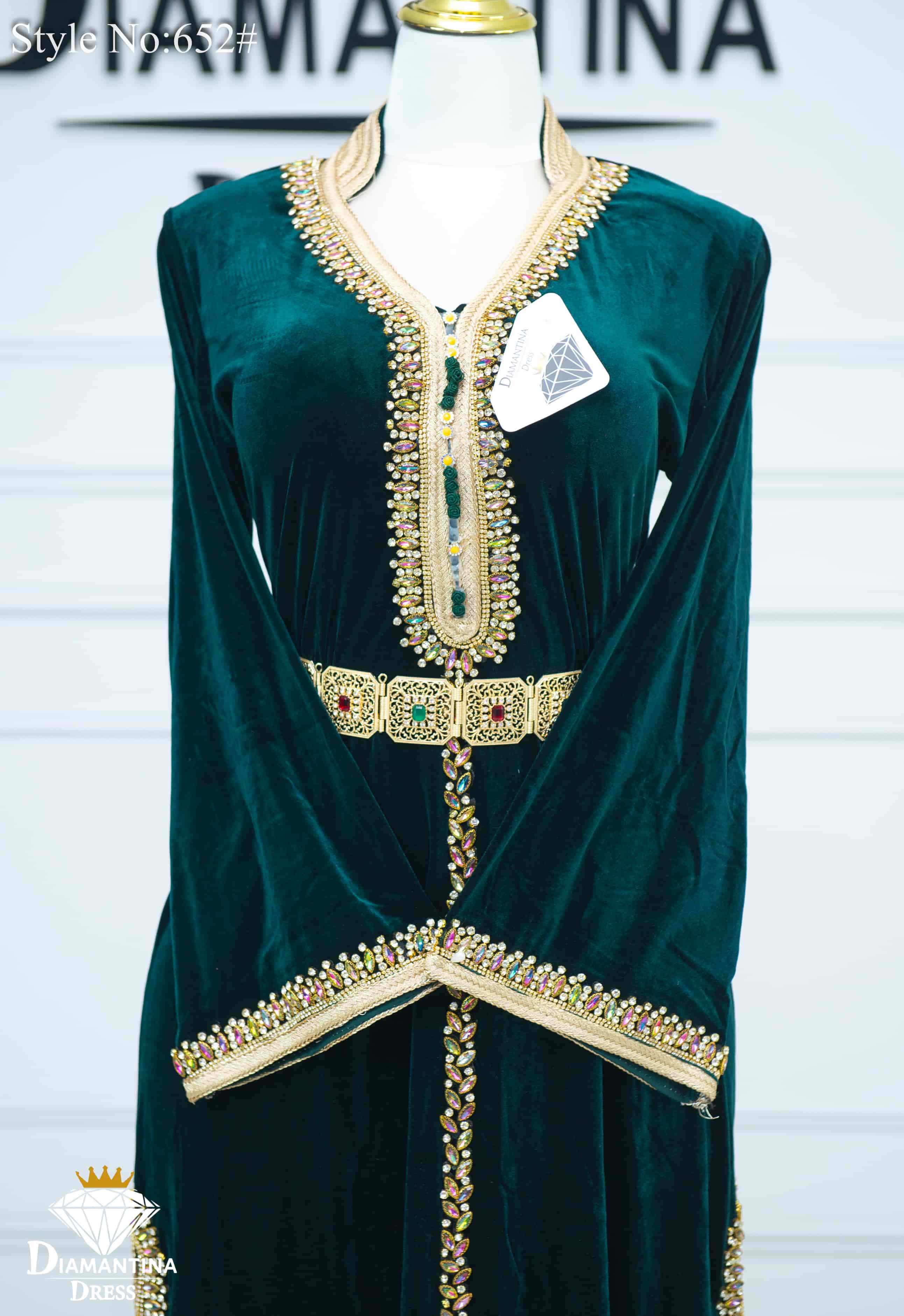 Robe kaftan double fentes 652#