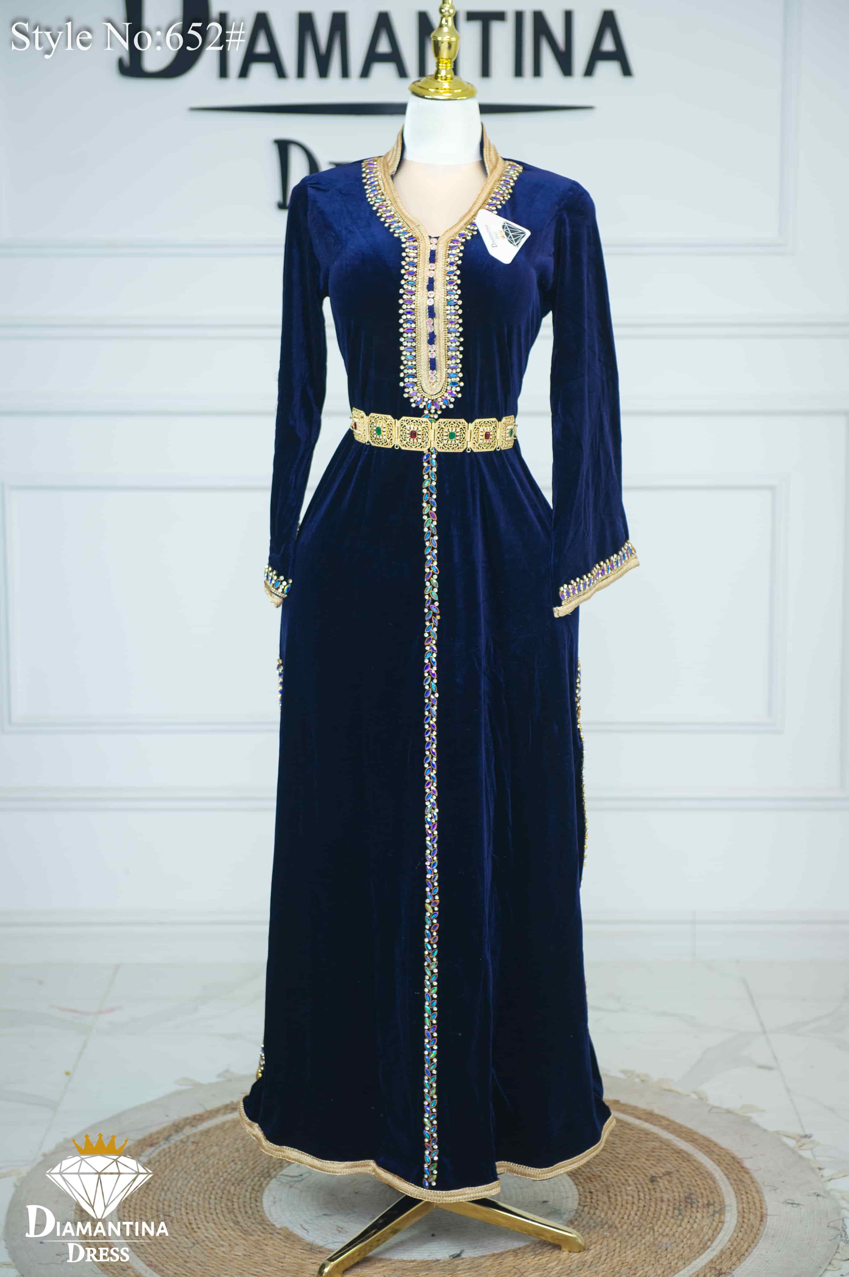 Robe kaftan double fentes 652#