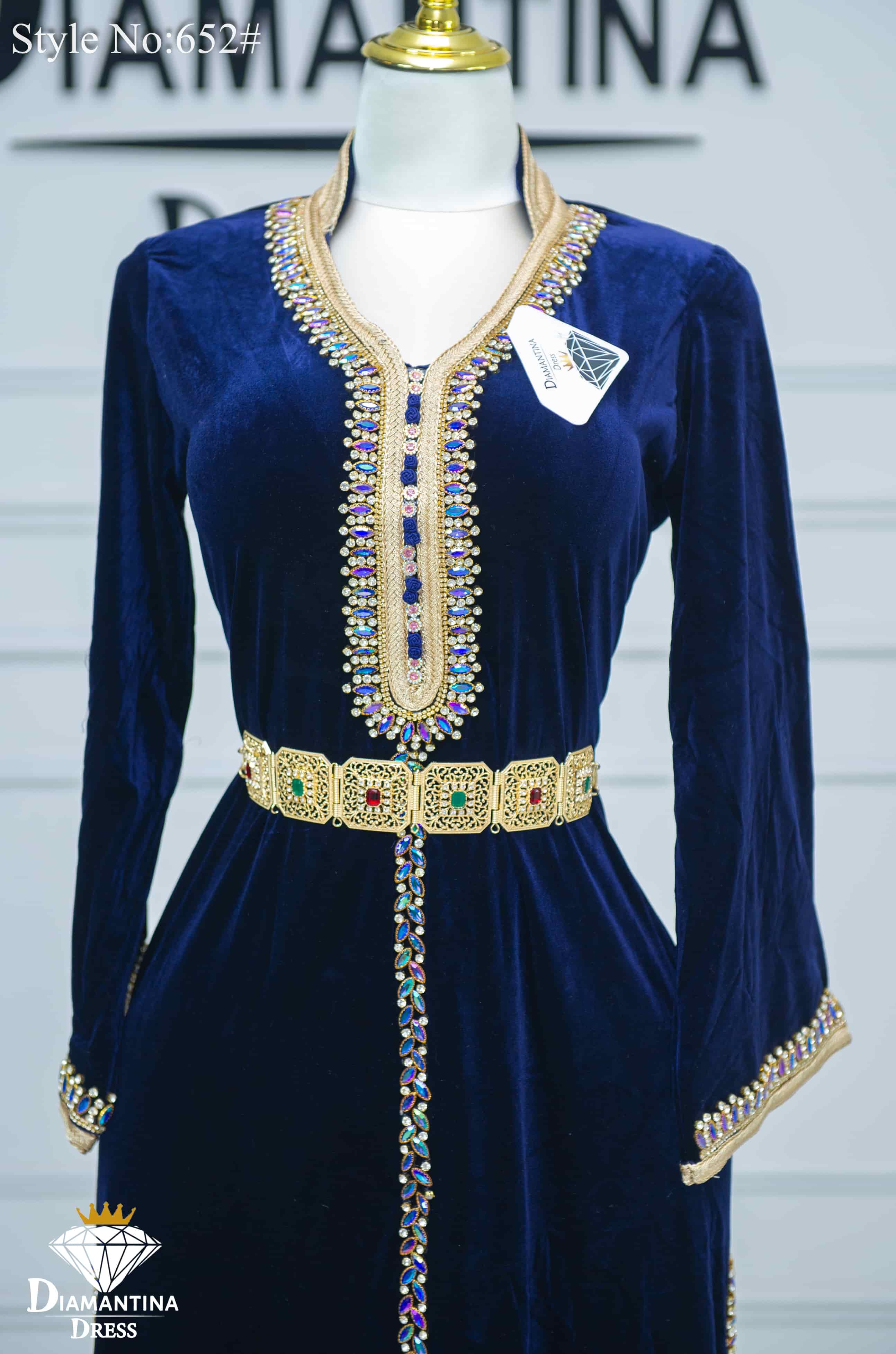 Robe kaftan double fentes 652#