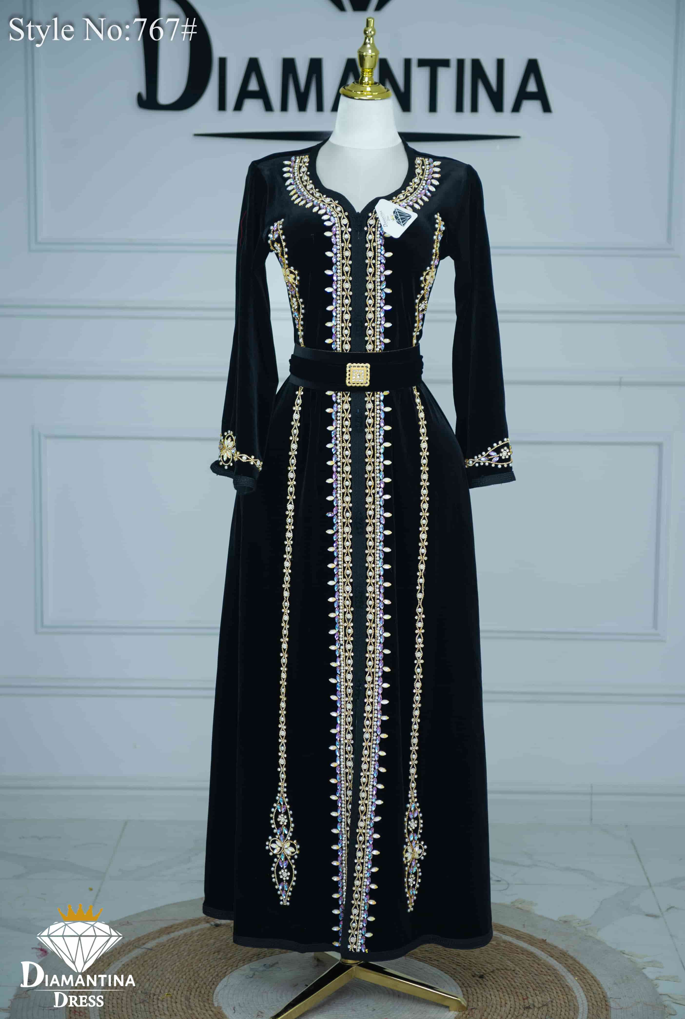 Caftan évasé en velour 767#