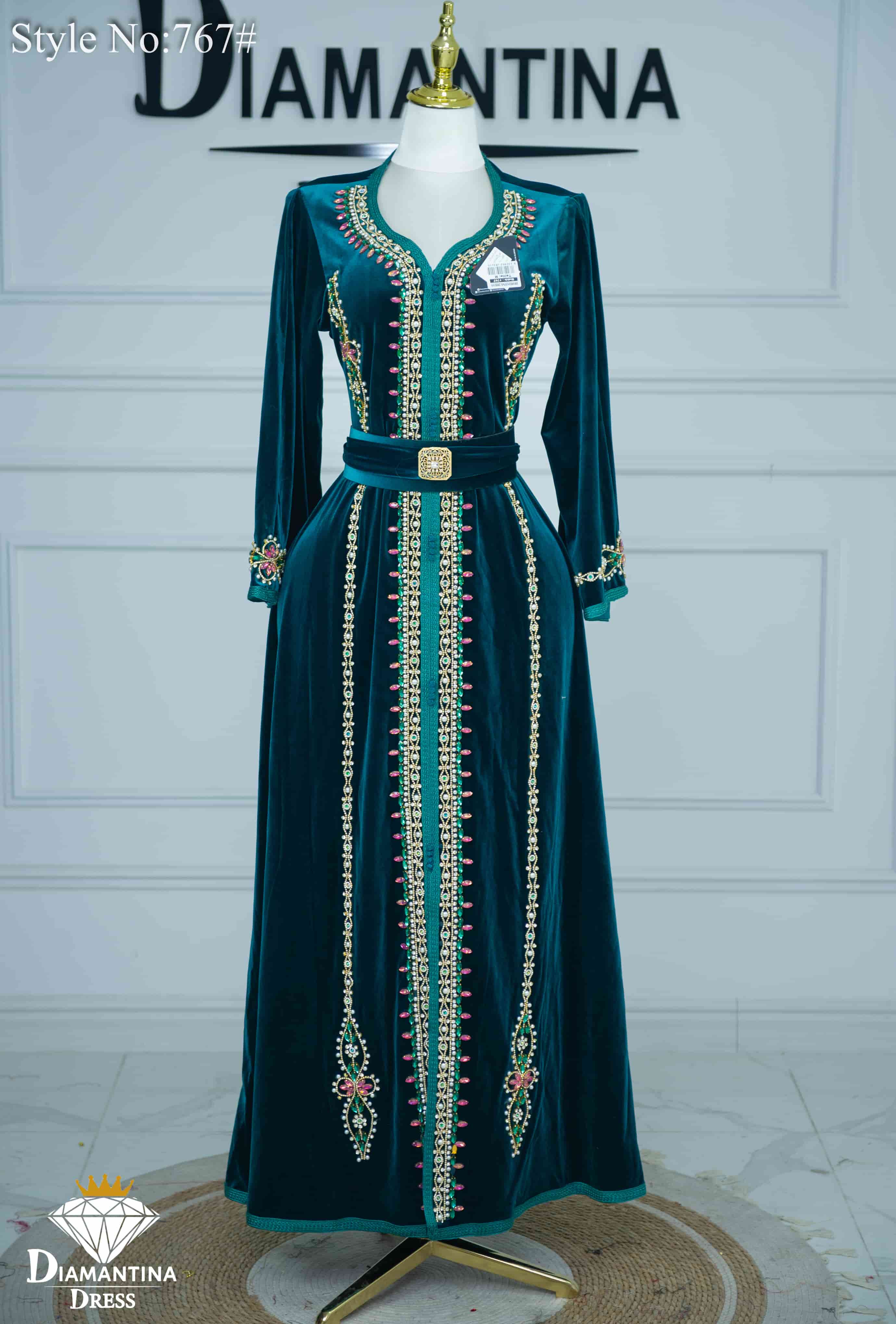 Caftan évasé en velour 767#