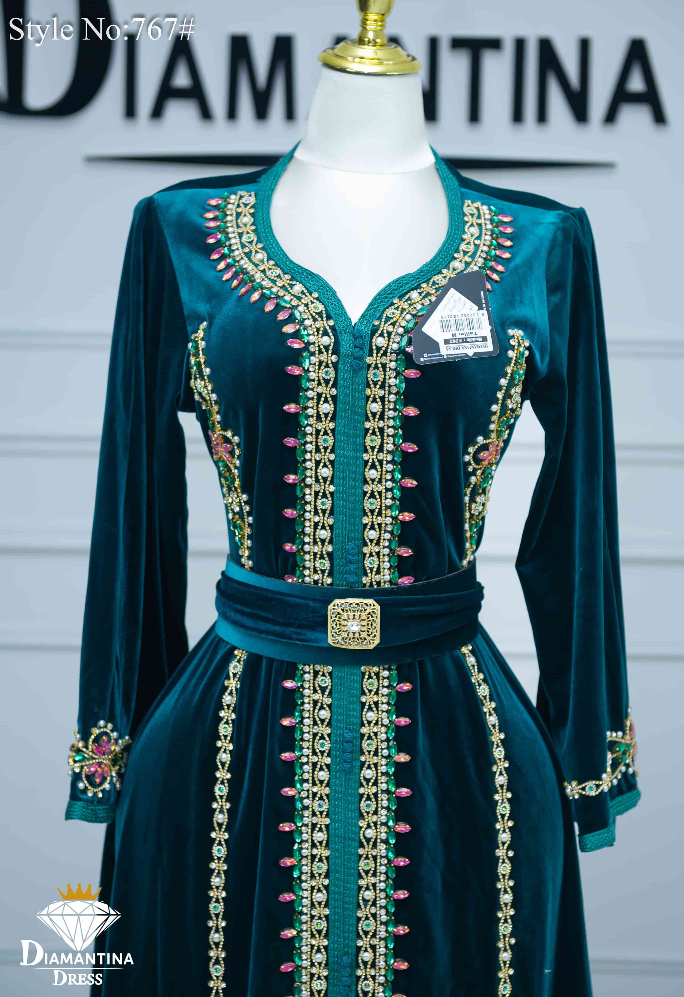 Caftan évasé en velour 767#