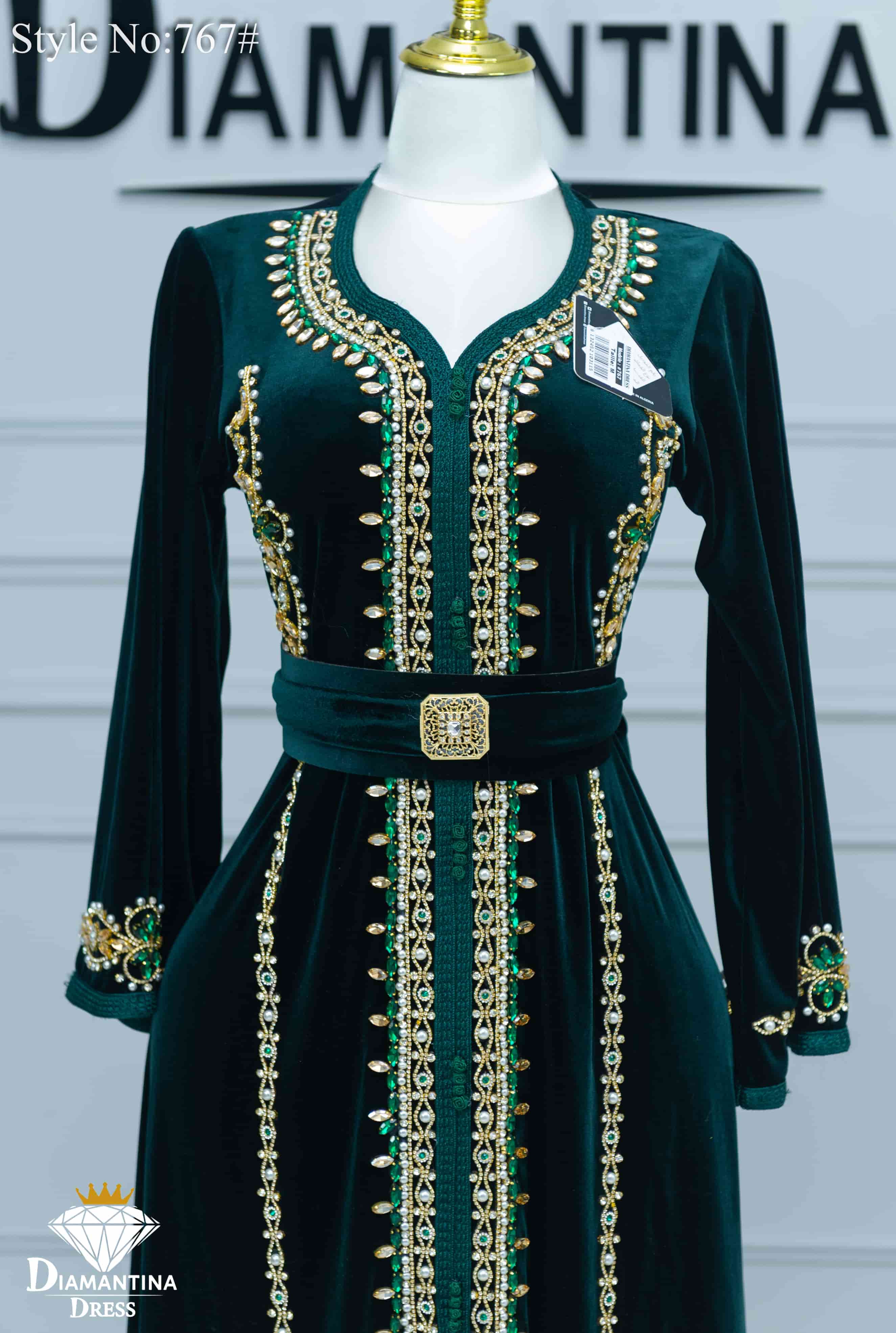 Caftan évasé en velour 767#