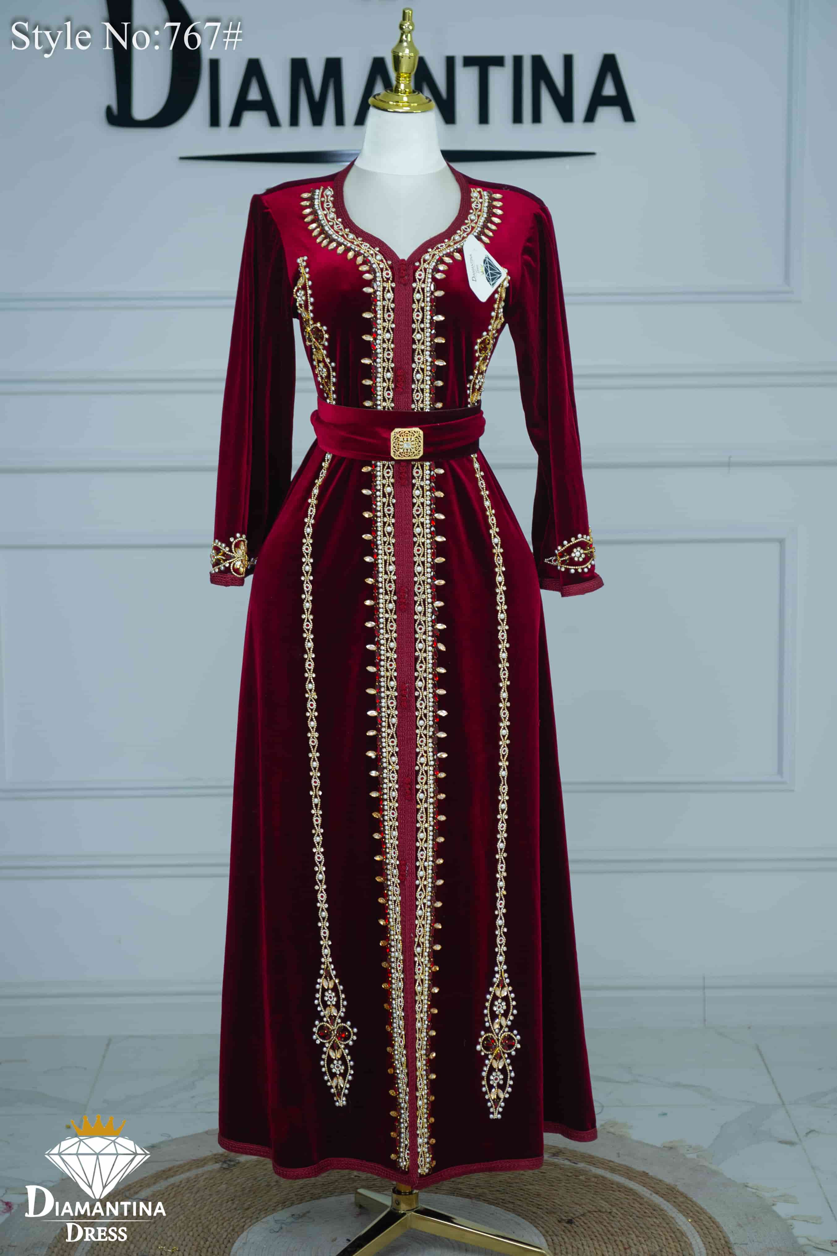 Caftan évasé en velour 767#