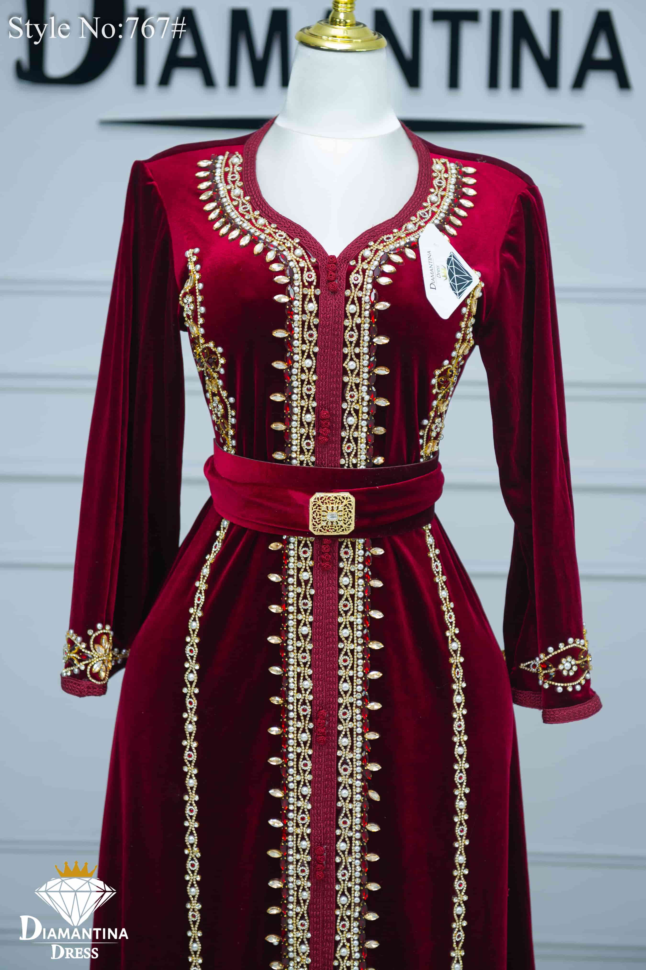 Caftan évasé en velour 767#