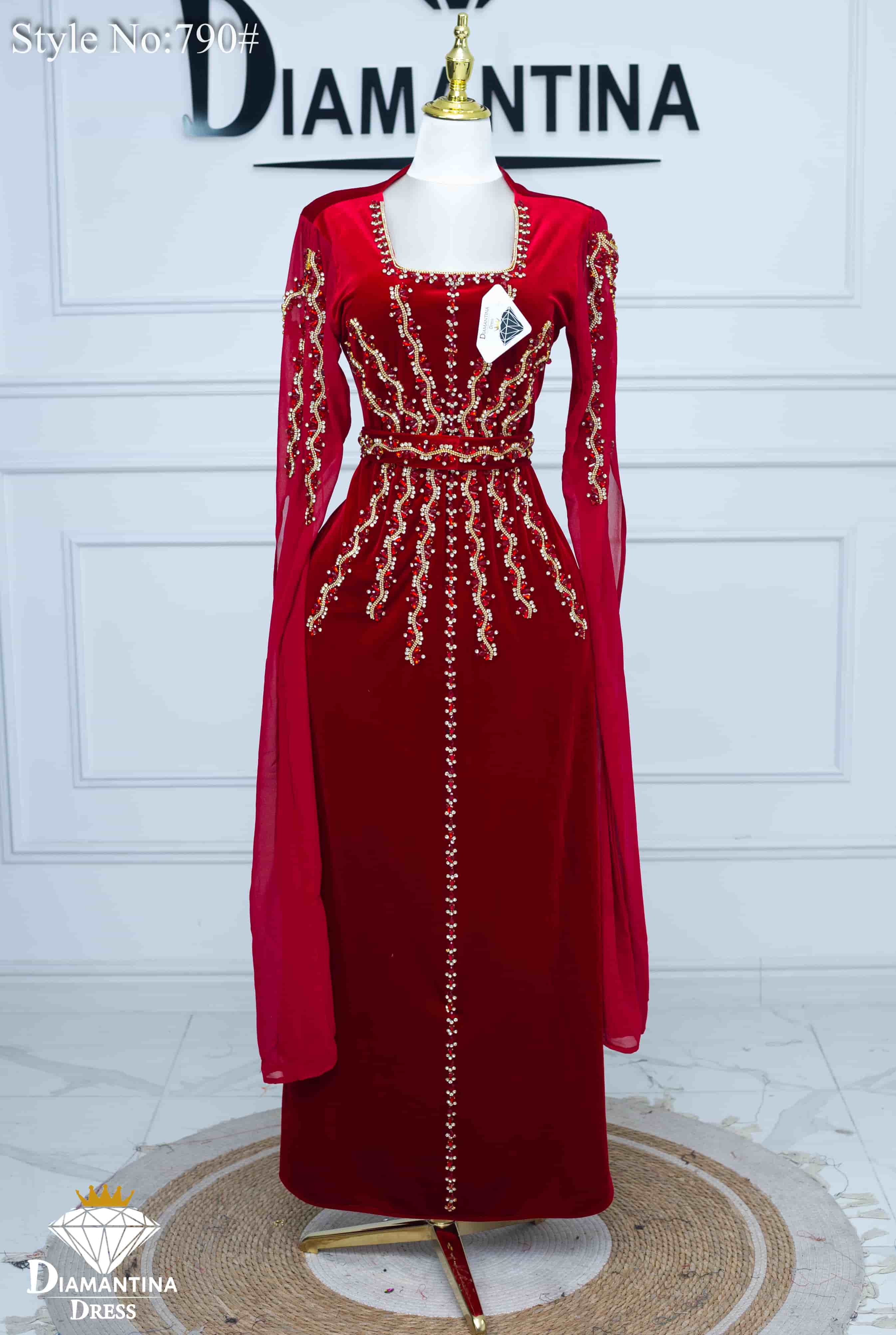 Robe de soirée style turc en velours – Modèle 790