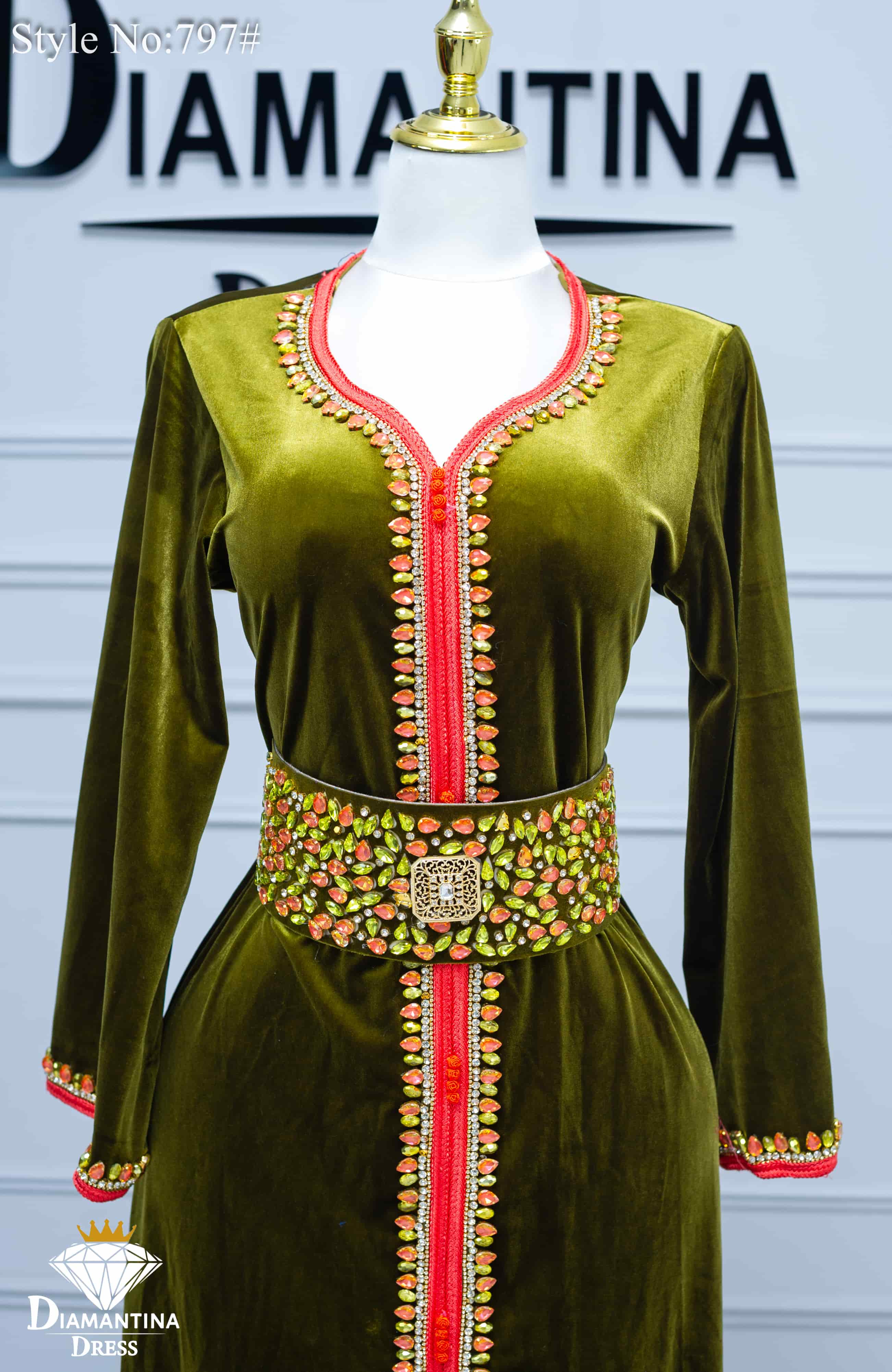 797 قفطان مخمل قطيفة رقم