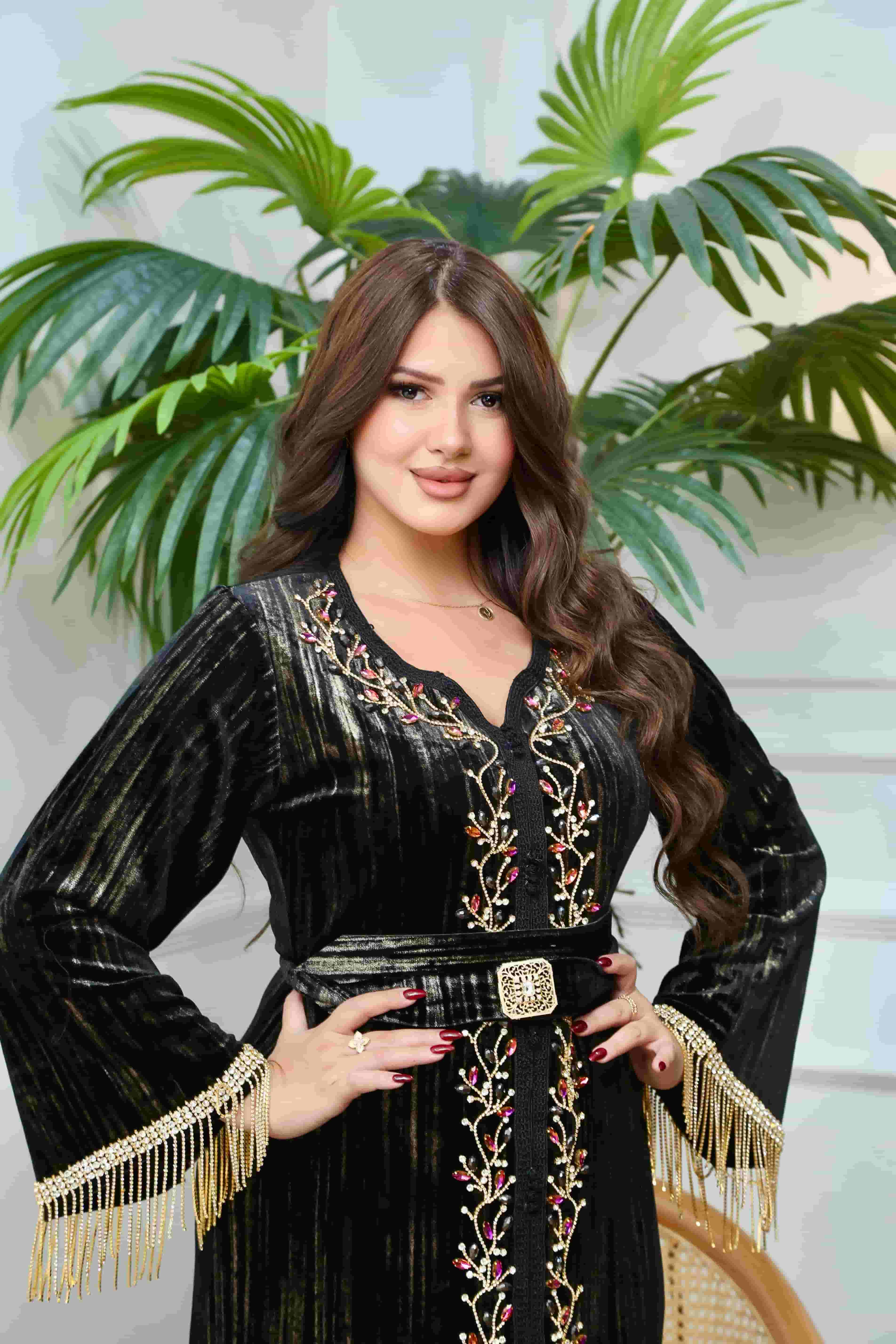 Kaftan velour "kamkha" modèle 775#