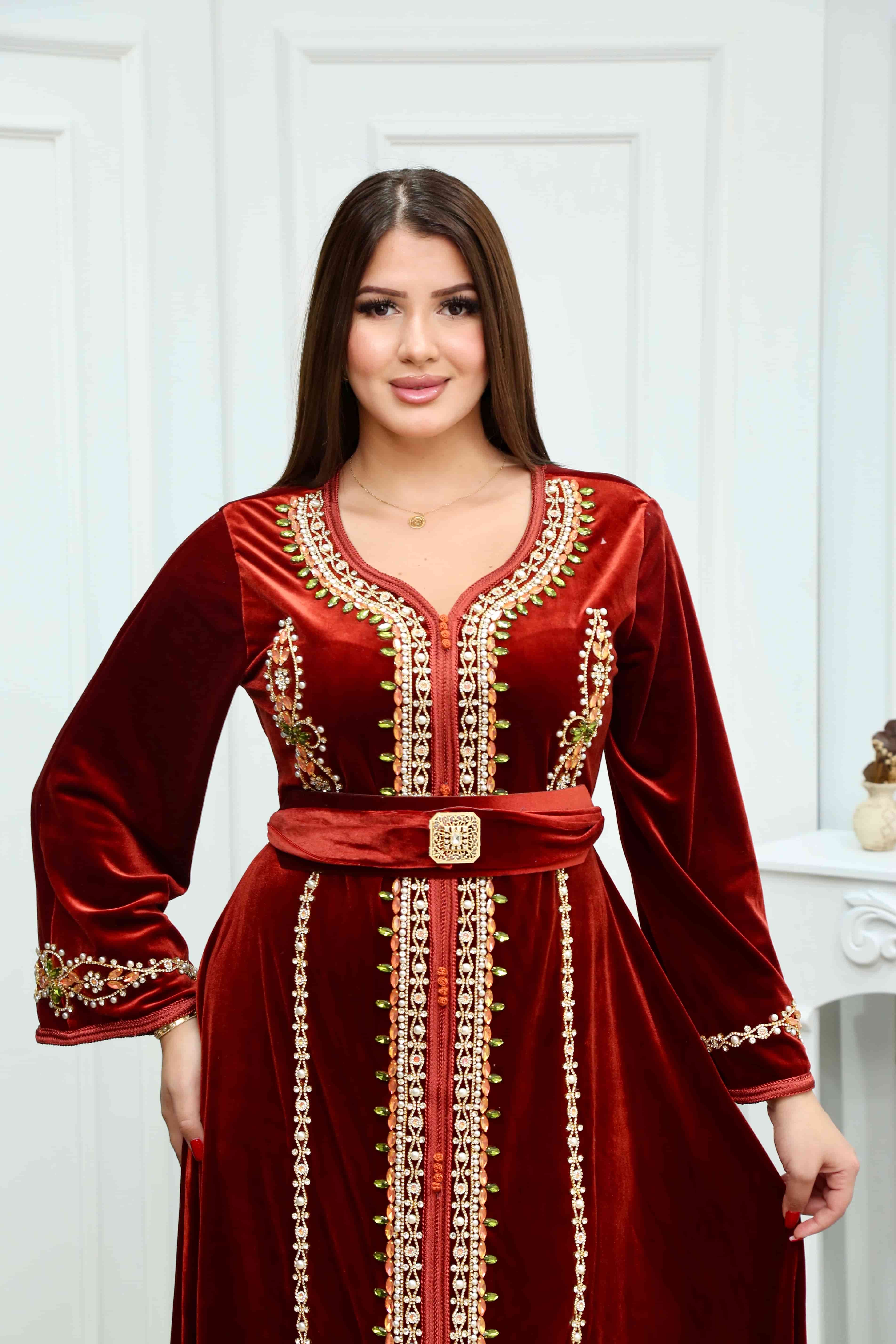 Caftan évasé en velour 767#