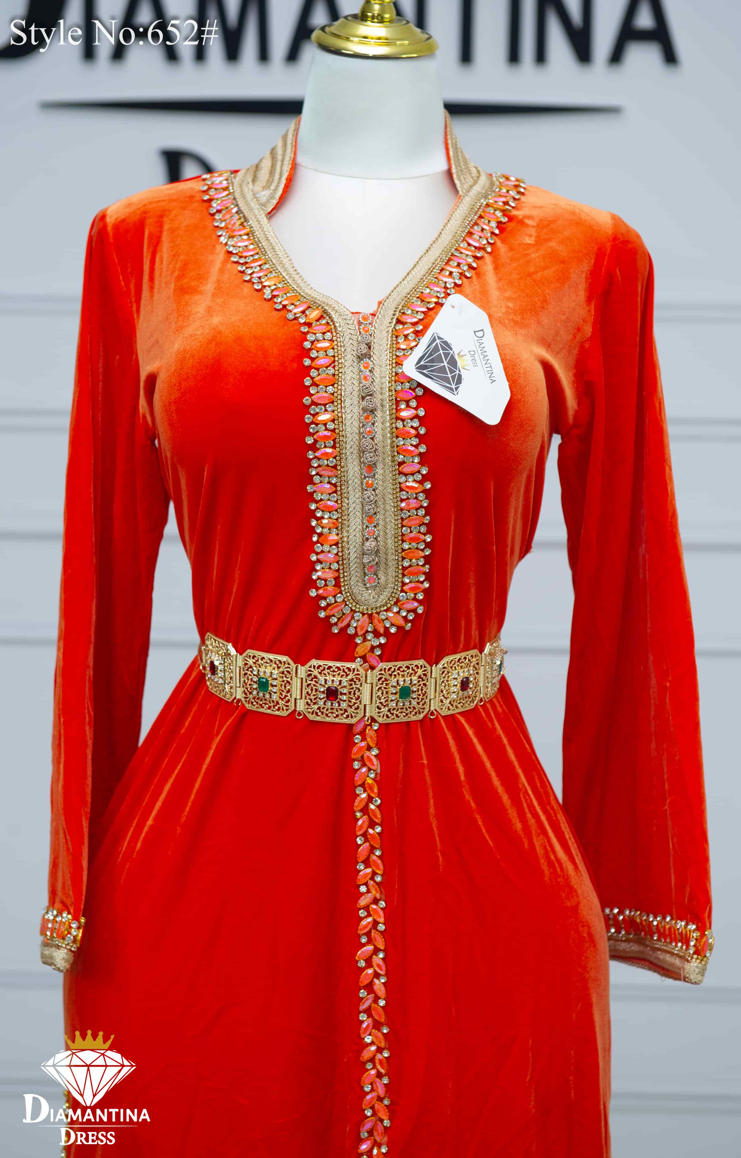 Robe kaftan double fentes 652#