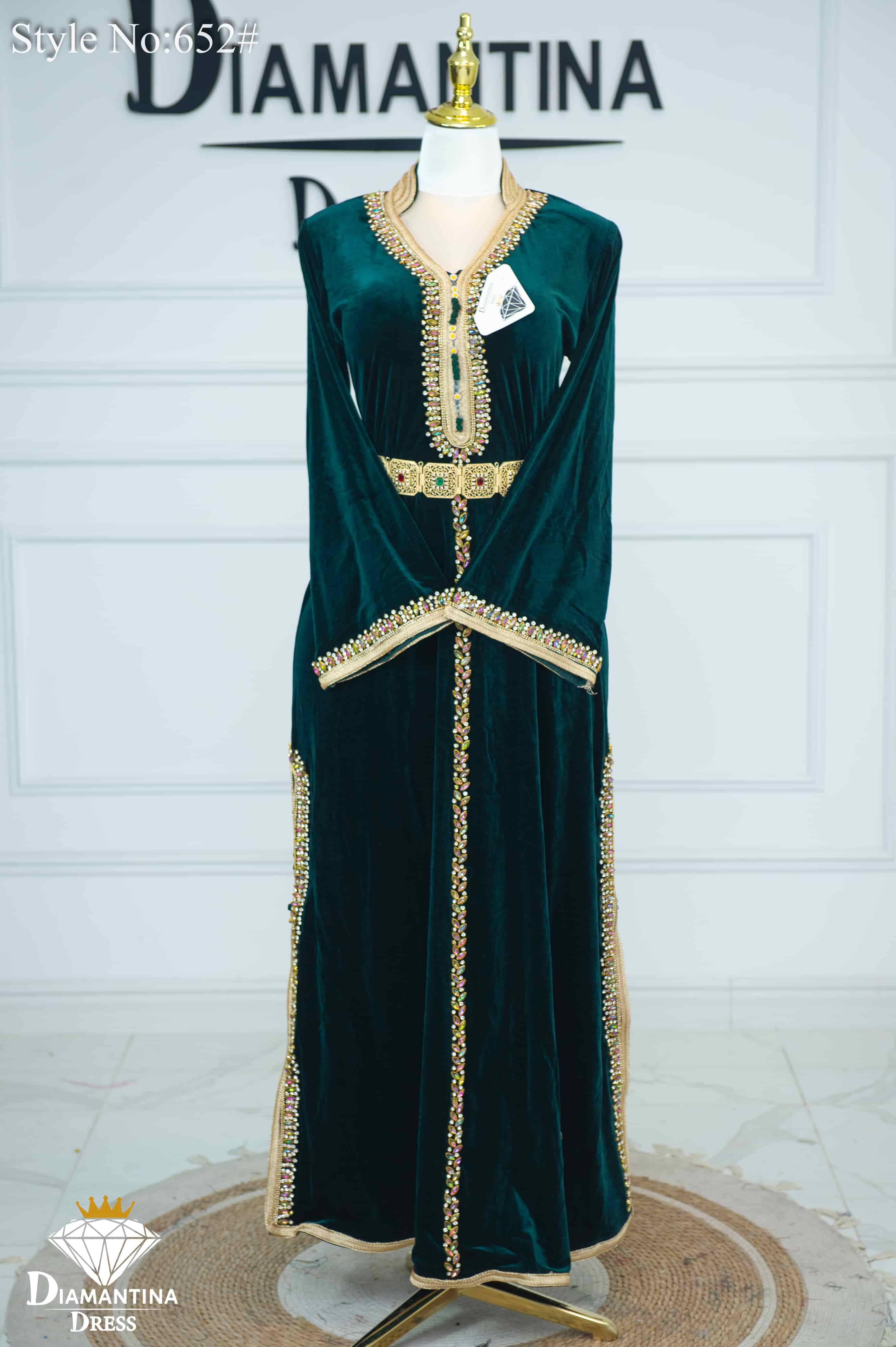 Robe kaftan double fentes 652#