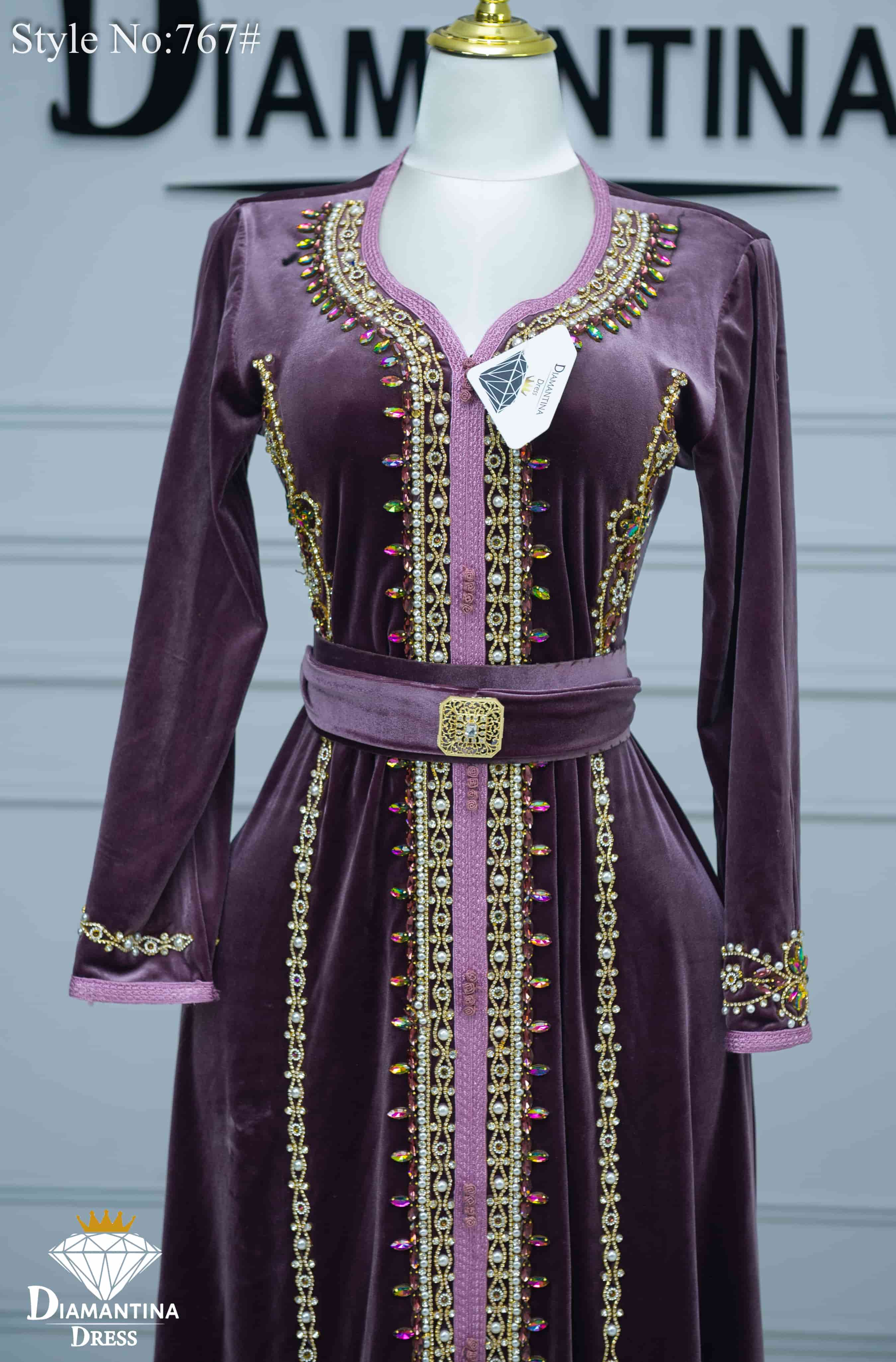 Caftan évasé en velour 767#