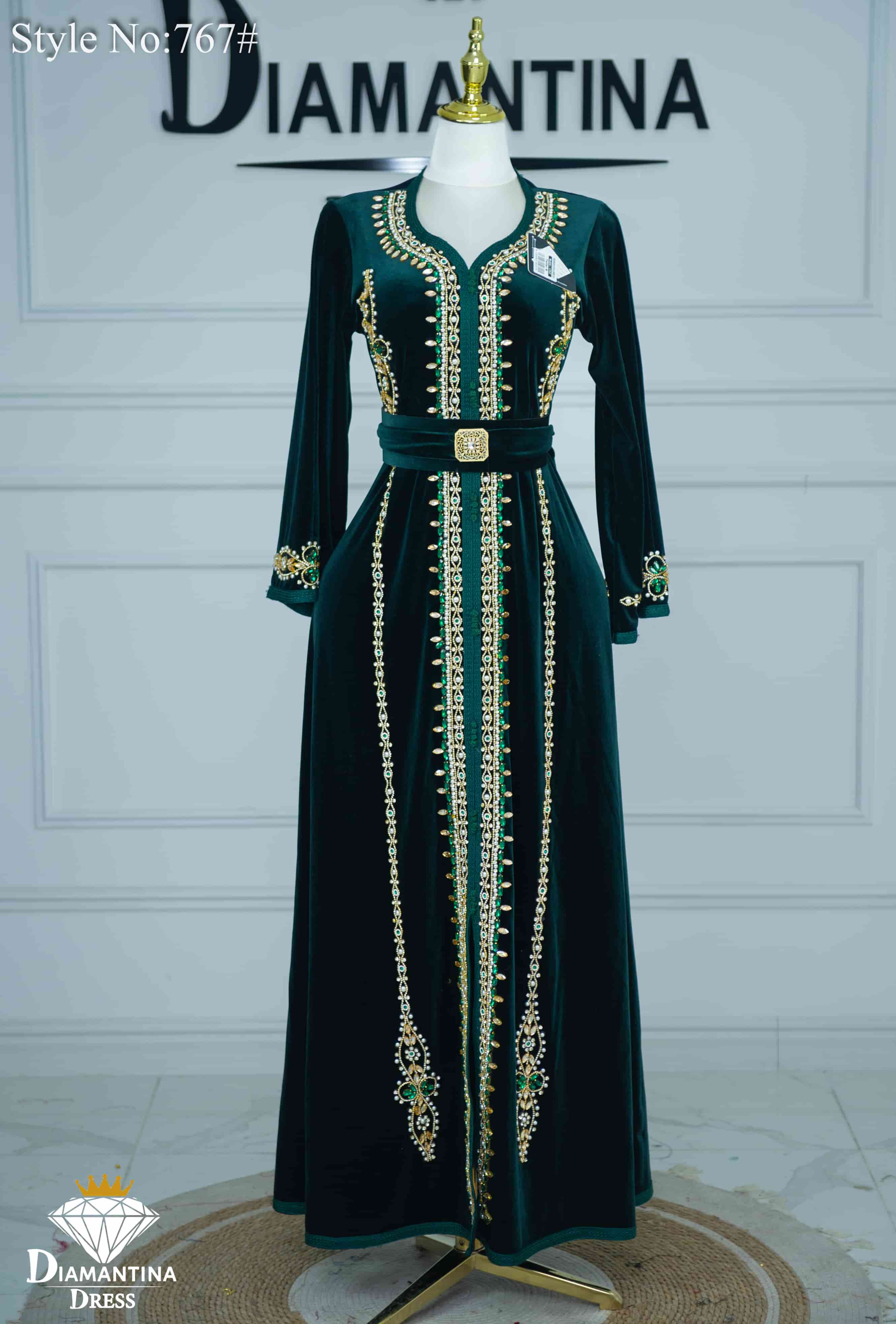 Caftan évasé en velour 767#