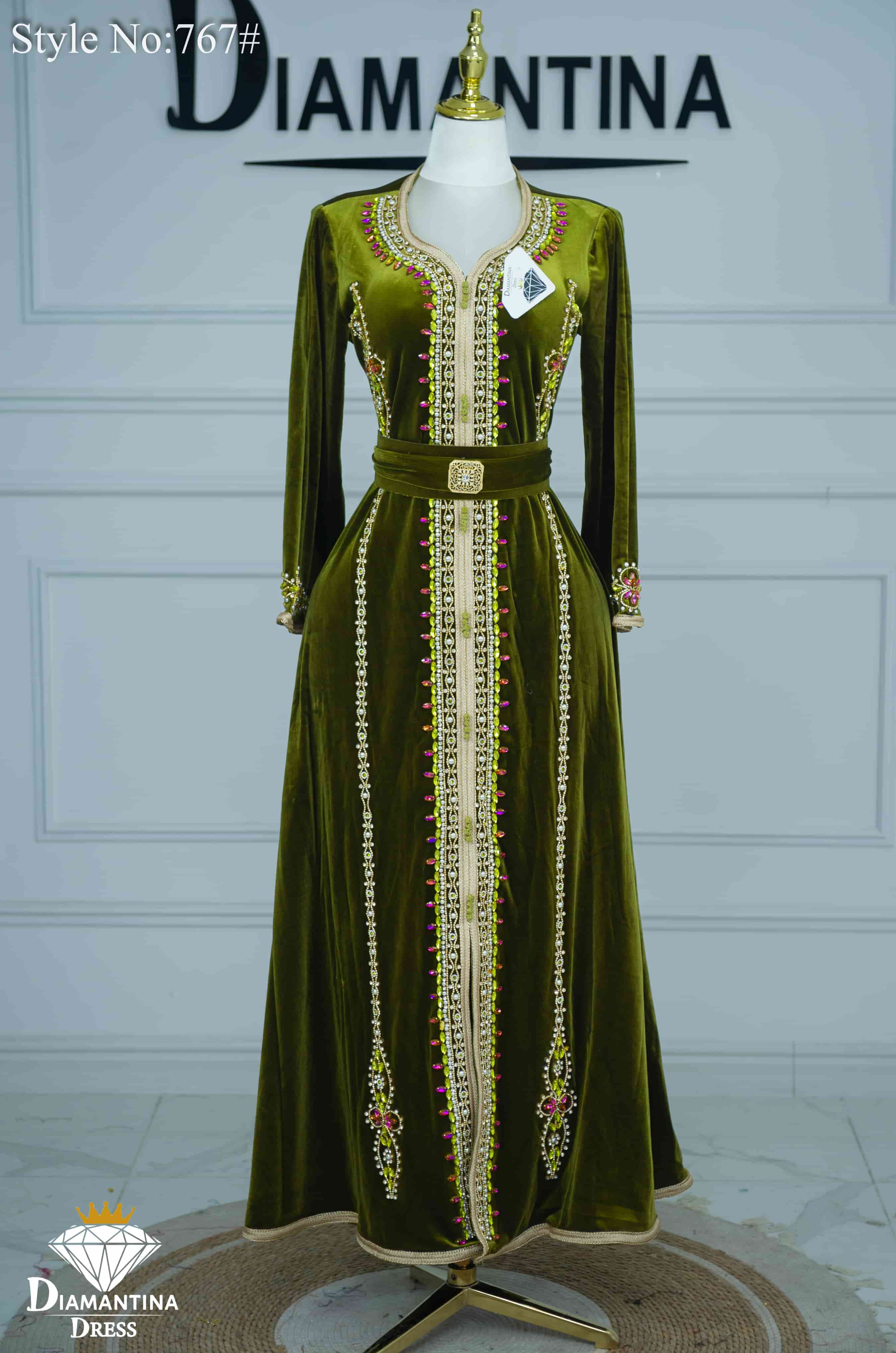 Caftan évasé en velour 767#