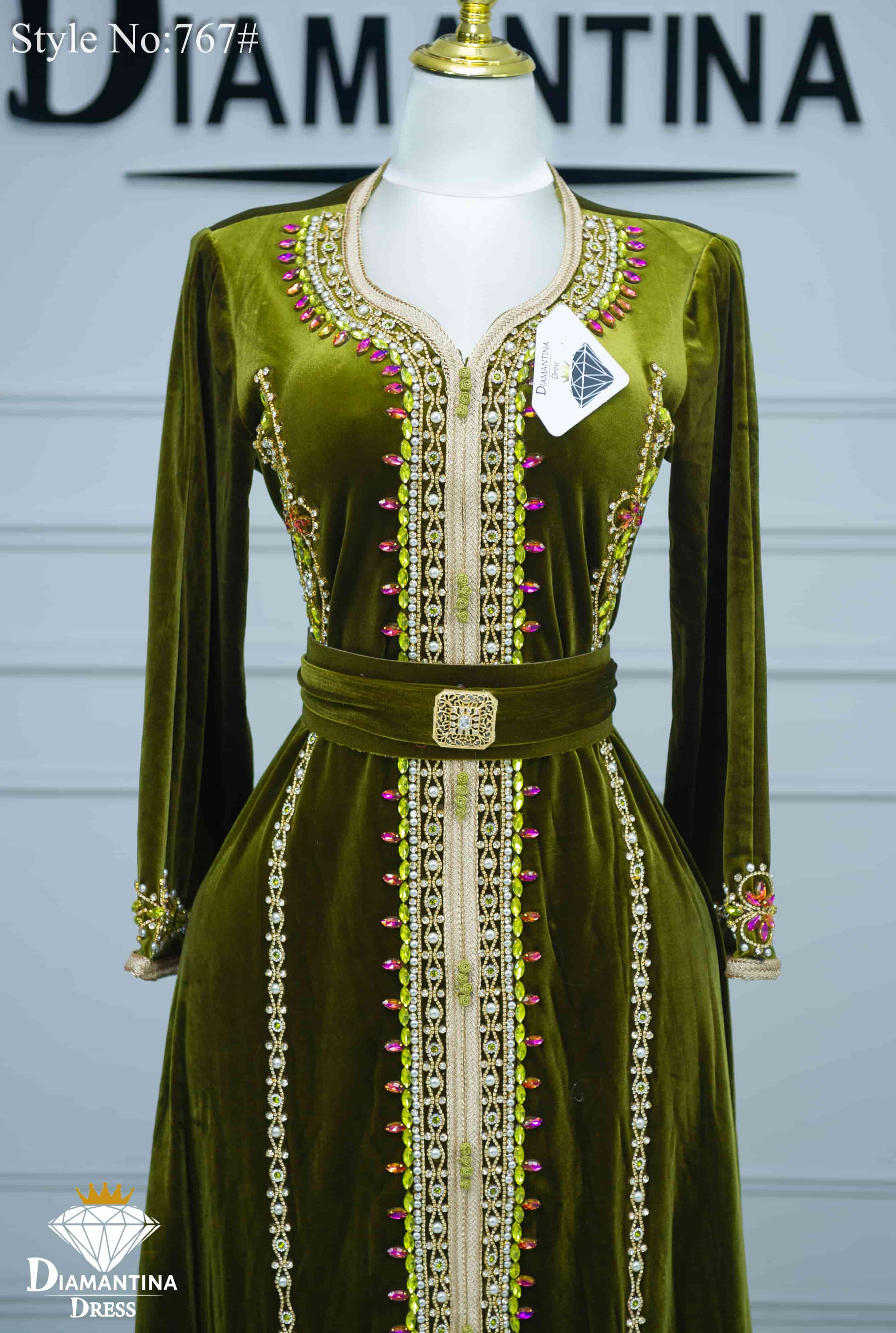 Caftan évasé en velour 767#