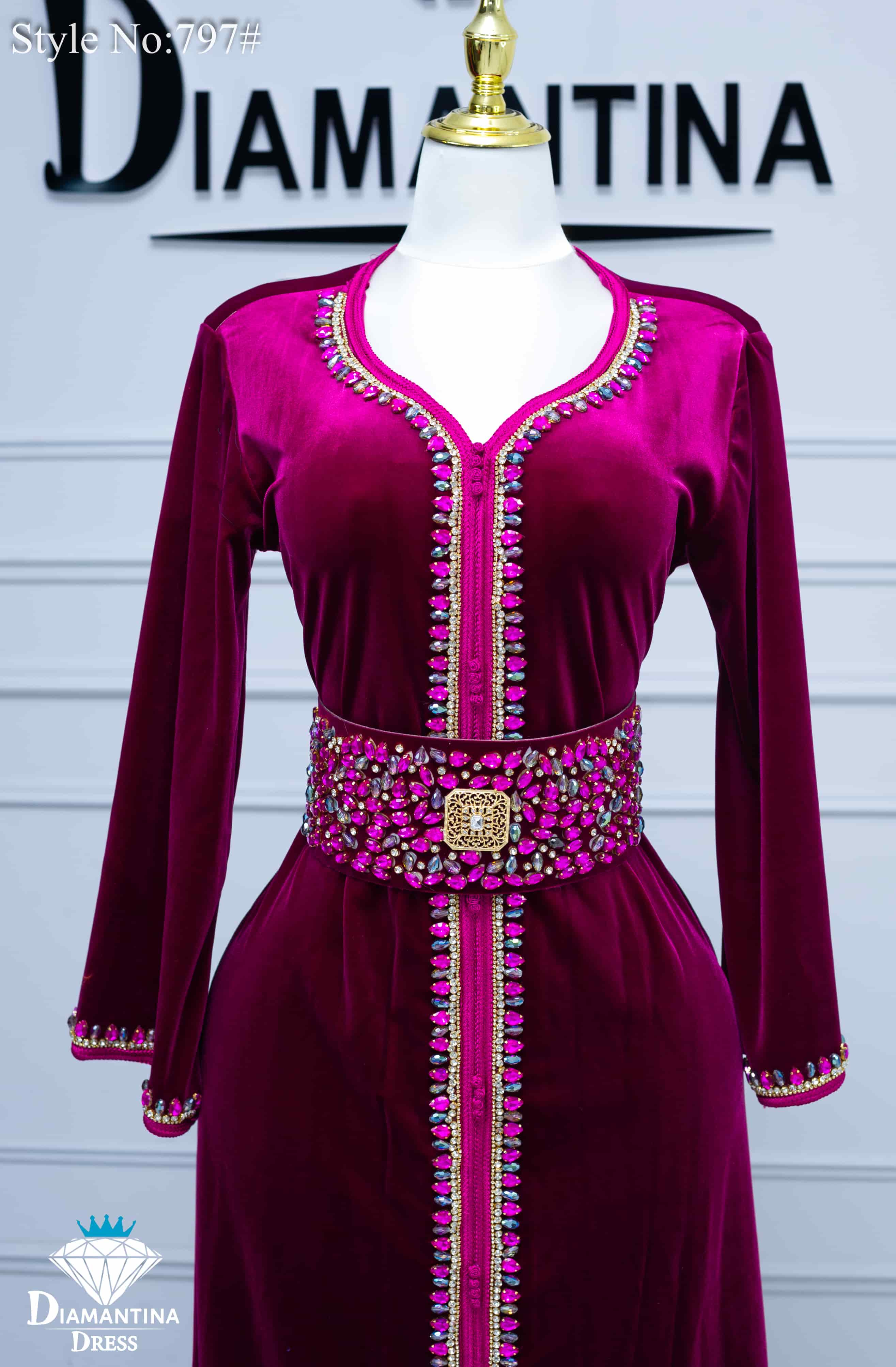 797 قفطان مخمل قطيفة رقم