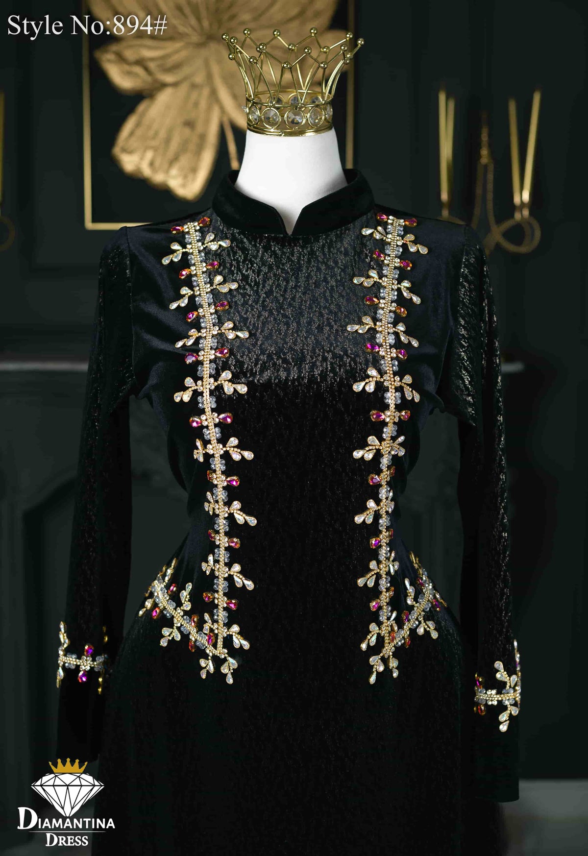 روب قطيفة بياقة في الرقبة رقم #894